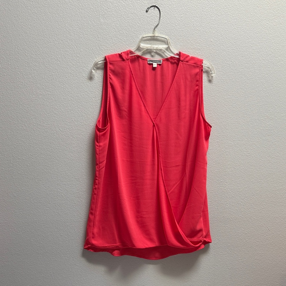 Pleione V-Neck Sleeveless Blouse in Coral
